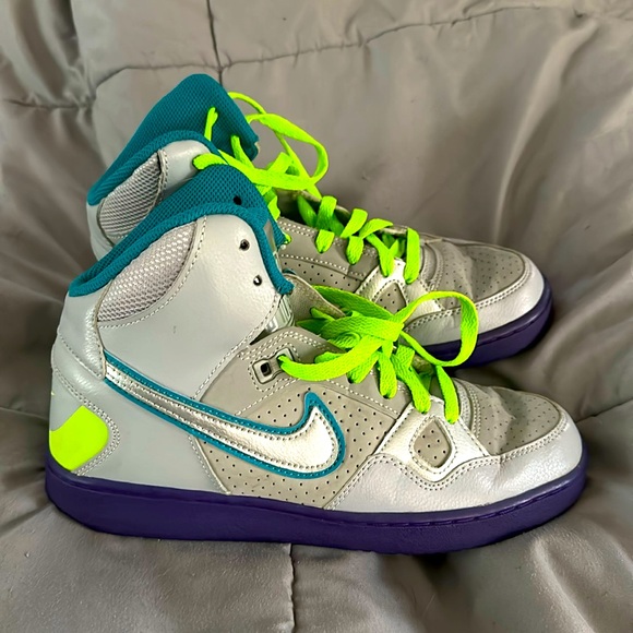 Nike Shoes - Nike Son of Force Mid Gray Metallic Silver Purple Teal 2013 W Shoes Size 7.5